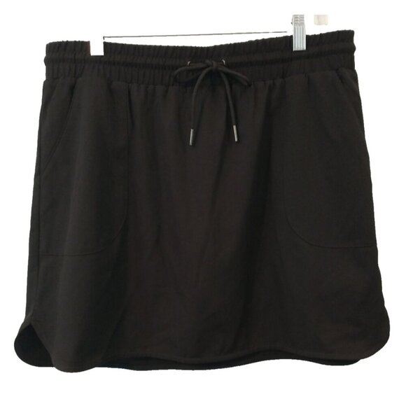 St. Johns Bay Skort Black Pockets Drawstring Elastic Waist Women's - Large - Picture 1 of 6